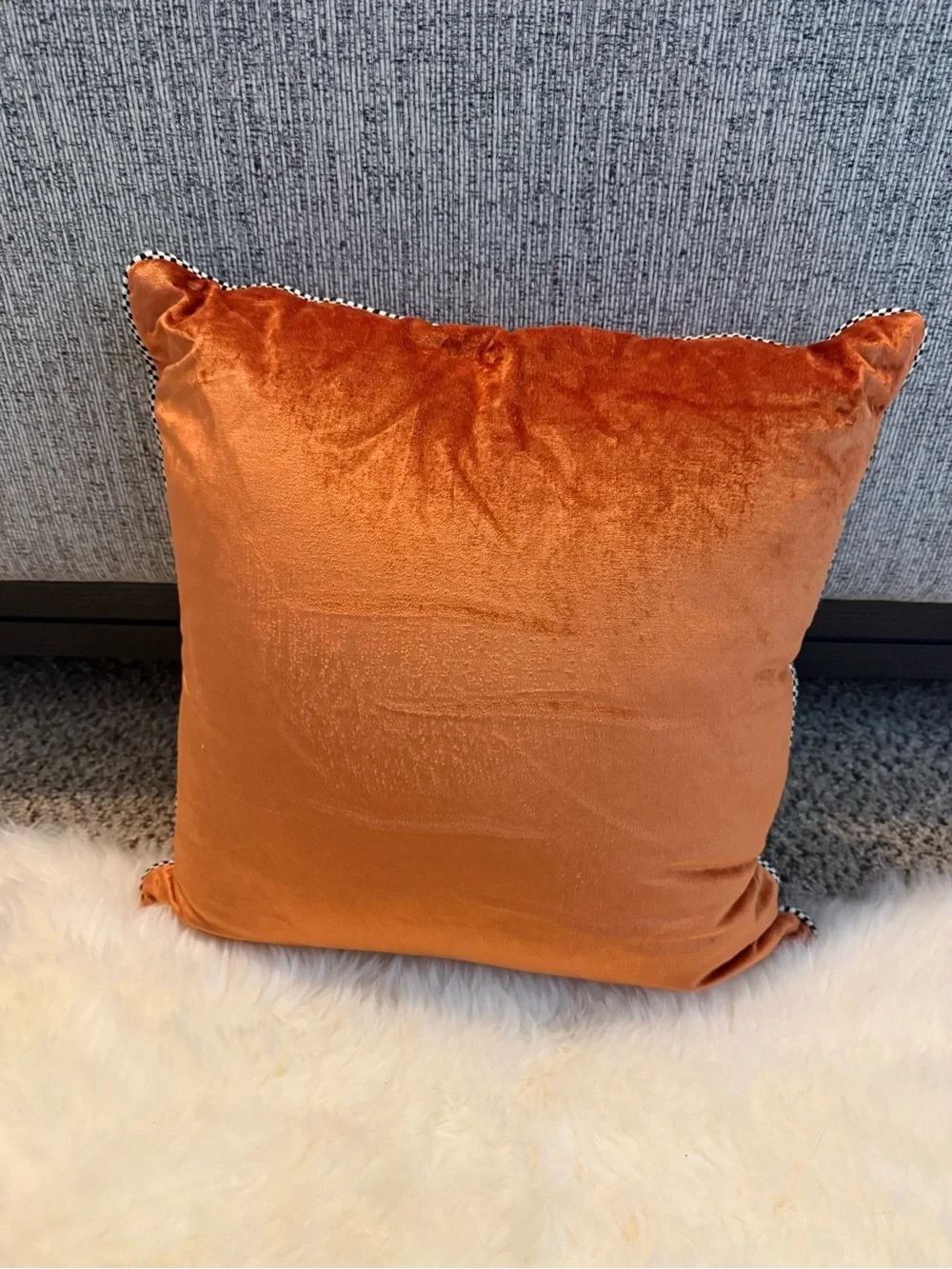 Mackenzie Childs Velvet Turkey Accent Pillow in Orange